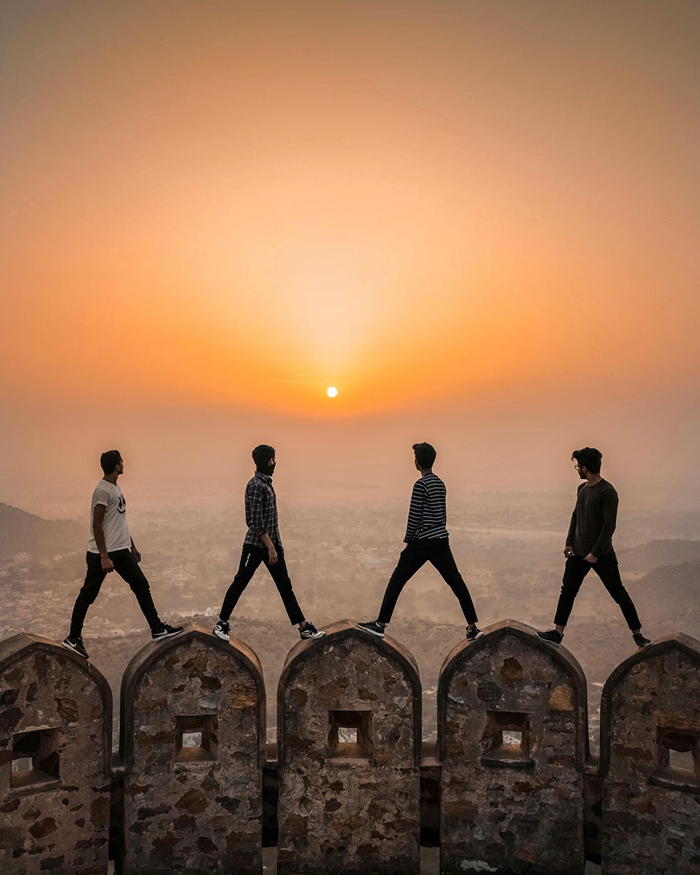 guys on cool stone statues