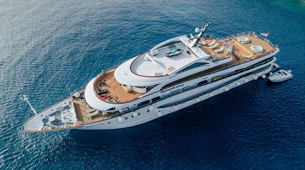 Arial view of Symphony Yacht